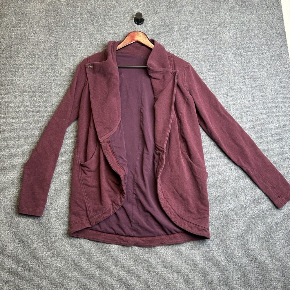 Lululemon Thats A Wrap Cardigan Womens 6 Red Cozy Sweater Yoga Athleisure